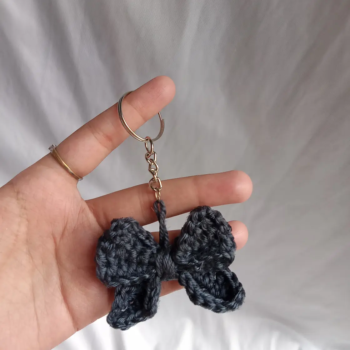 Grey Bow Charm